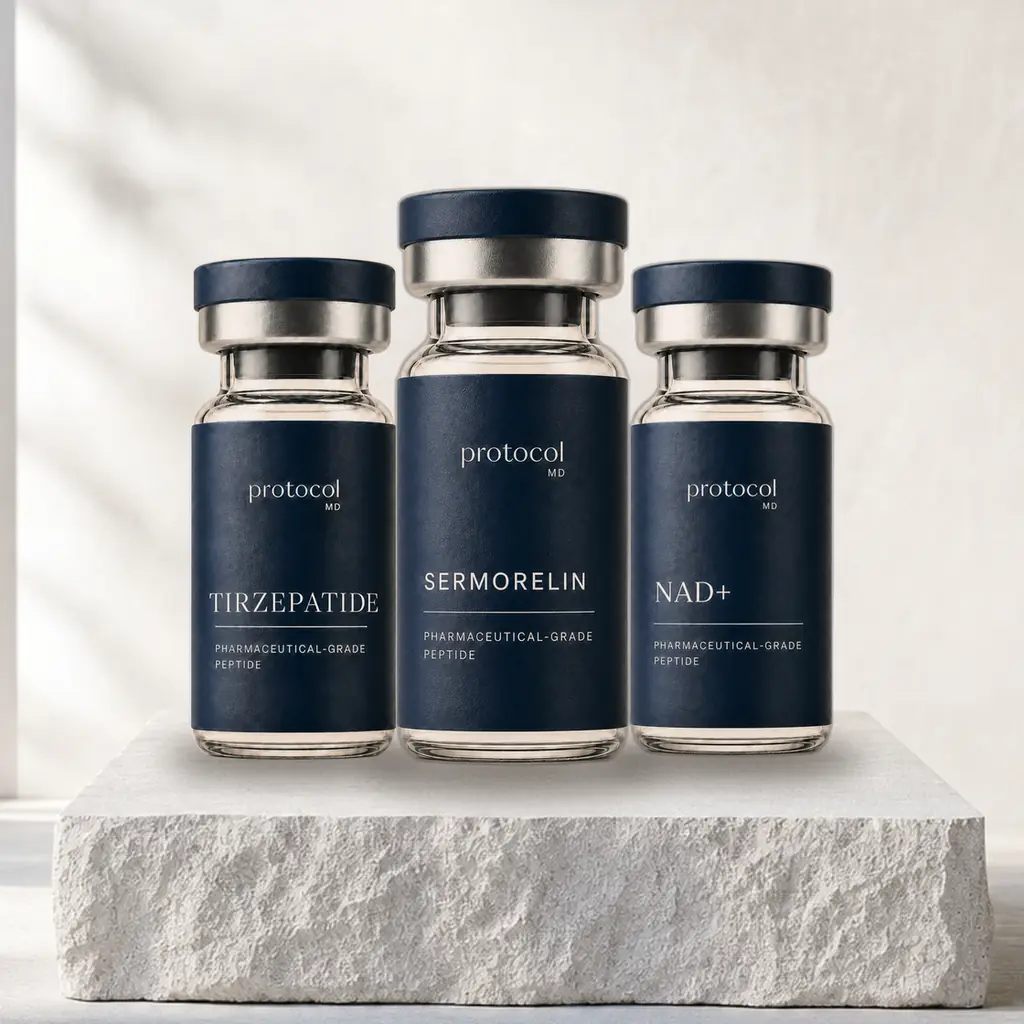 Protocol MD tirzepatide, Sermorelin and NAD+ vials