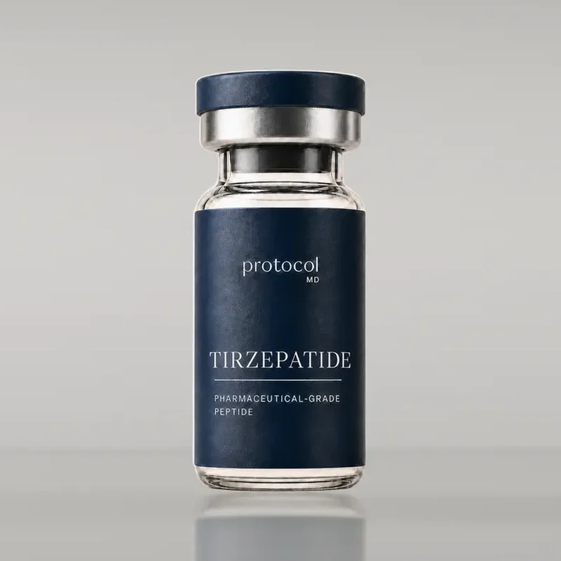 Compounded tirzepatide vial from Protocol MD